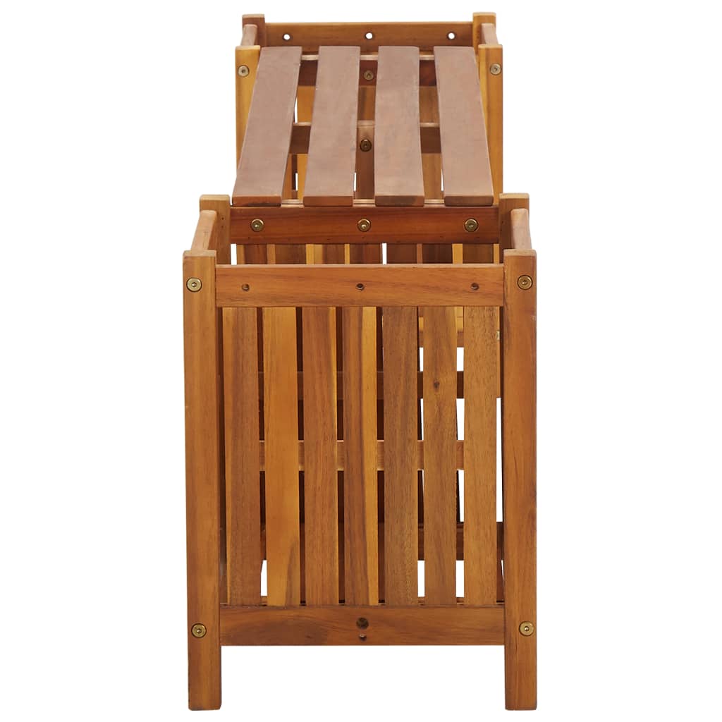 vidaXL Planter Bench Outdoor Garden Wooden Planter Box Bench Solid Wood Acacia