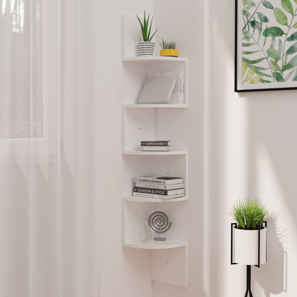vidaXL Wall Corner Shelf 5-Tier Floating Shelf Wall Mounted Display Shelf