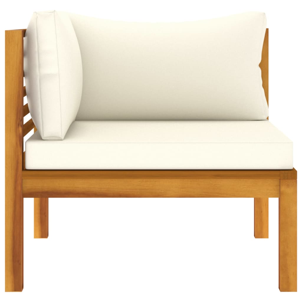 vidaXL 4-Seater Patio Sofa with Cream Cushion Solid Acacia Wood
