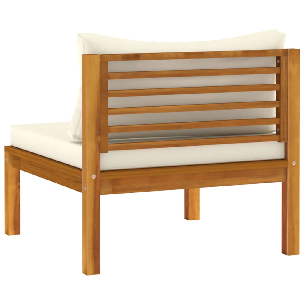 vidaXL 4-Seater Patio Sofa with Cream Cushion Solid Acacia Wood