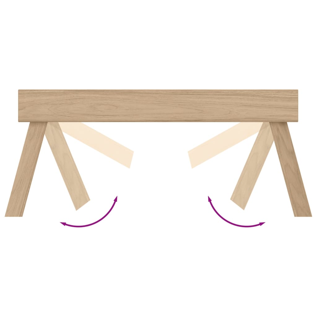 vidaXL Folding Tray 21.7"x13.8"x9.8" Solid Wood Teak