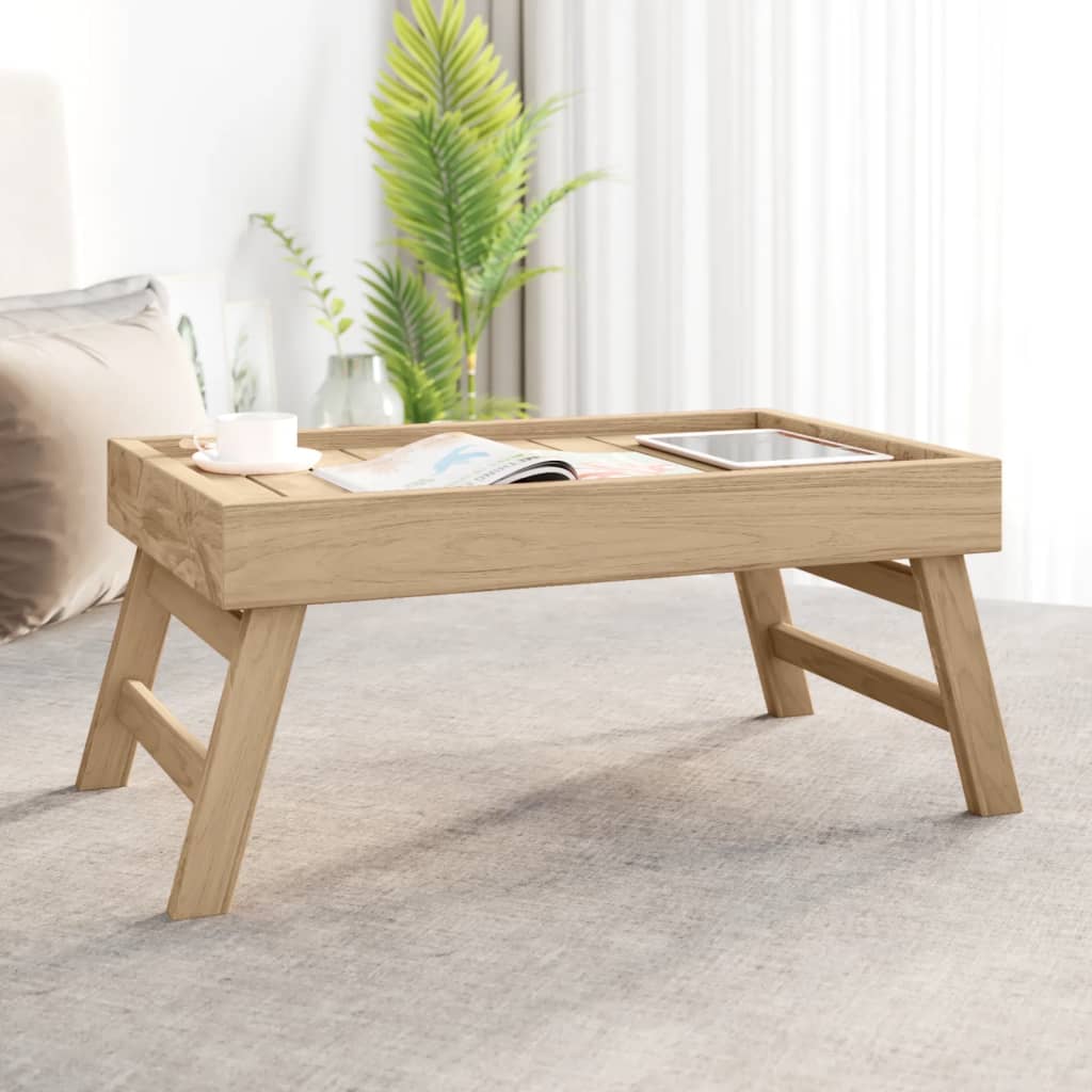 vidaXL Folding Tray 21.7"x13.8"x9.8" Solid Wood Teak