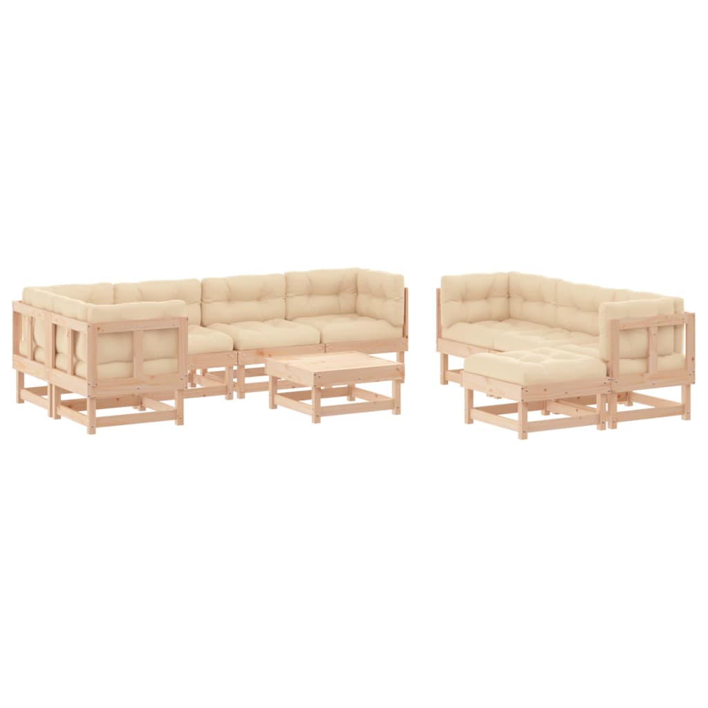 vidaXL Patio Lounge Set with Cushions Outdoor Conversation Set Solid Wood