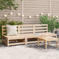 vidaXL Patio Sofas Armless 3 pcs 27.6"x27.6"x26.4" Solid Wood Pine